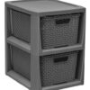 Branq Komoda Rattan – 2 košíky antracit